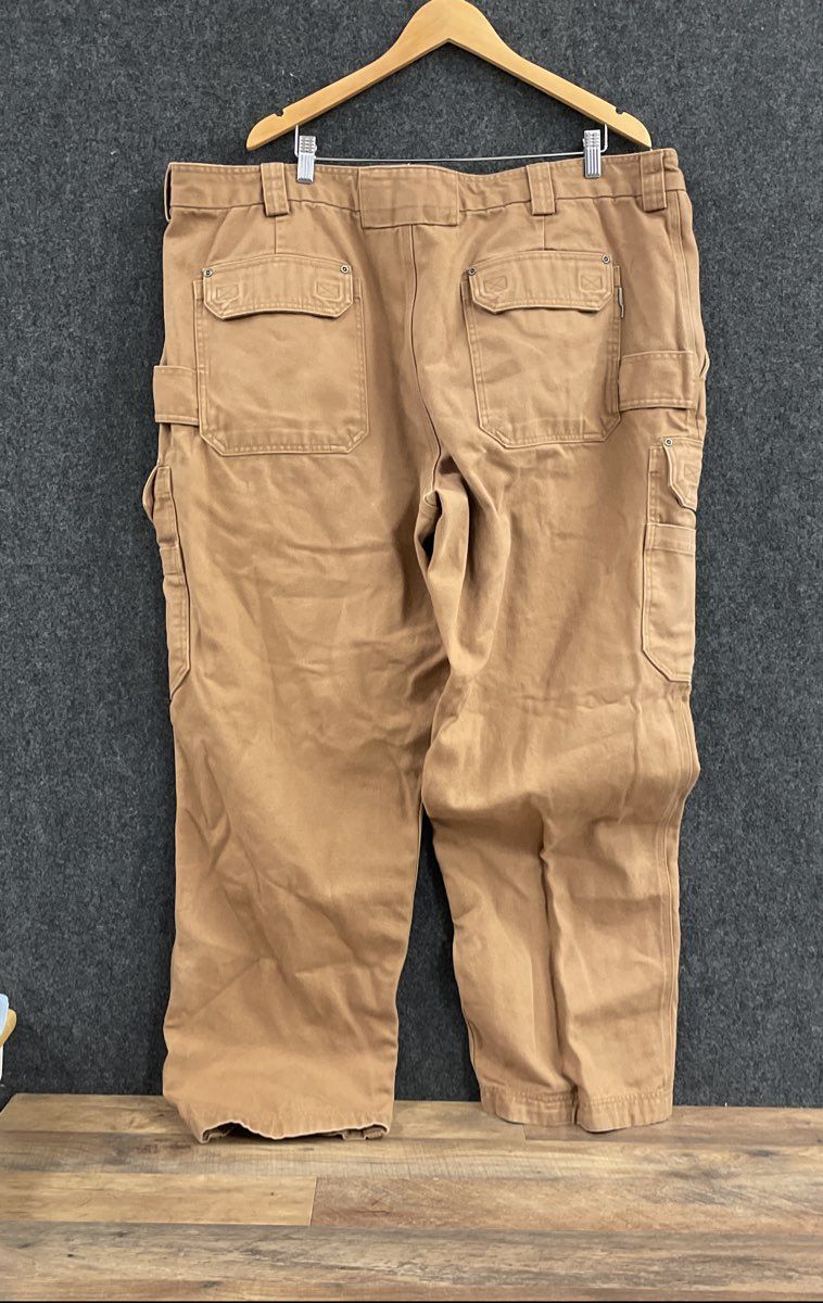 Duluth Trading Co Men's Brown Fire Hose Cotton Relaxed Fit Cargo Pants Sz 48x34