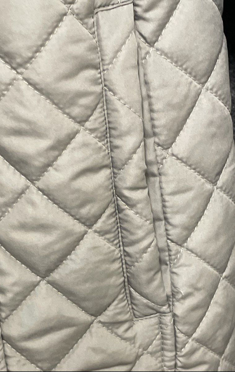 Kim Rogers Women's Gray Quilted Full Zip Mock Neck Jacket Size S