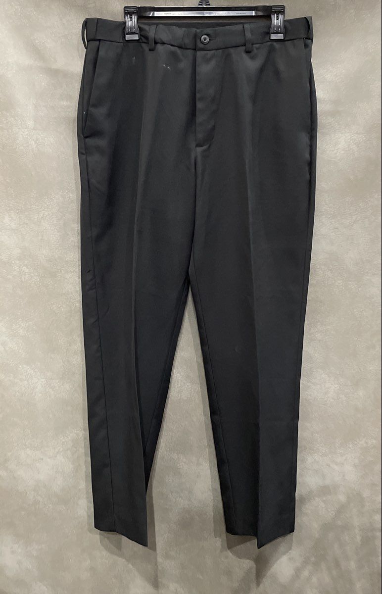 Ben Hogan Men's Black Performance Dress Pants Flat Front Straight Leg Sz 34x30