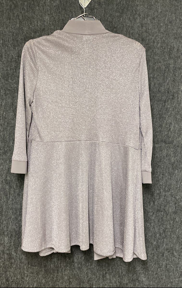R&M Richards Women's 2-Piece Sheath Dress & Metallic Jacket Set Mauve Sz 8