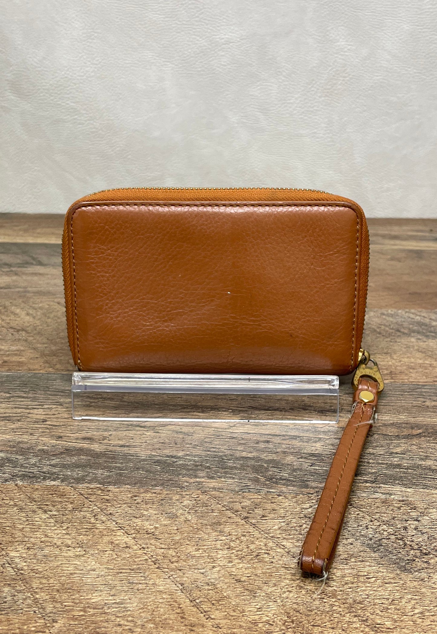 Marc by Marc Jacobs Brown Leather Standard Supply Zip Around Wristlet Wallet COA