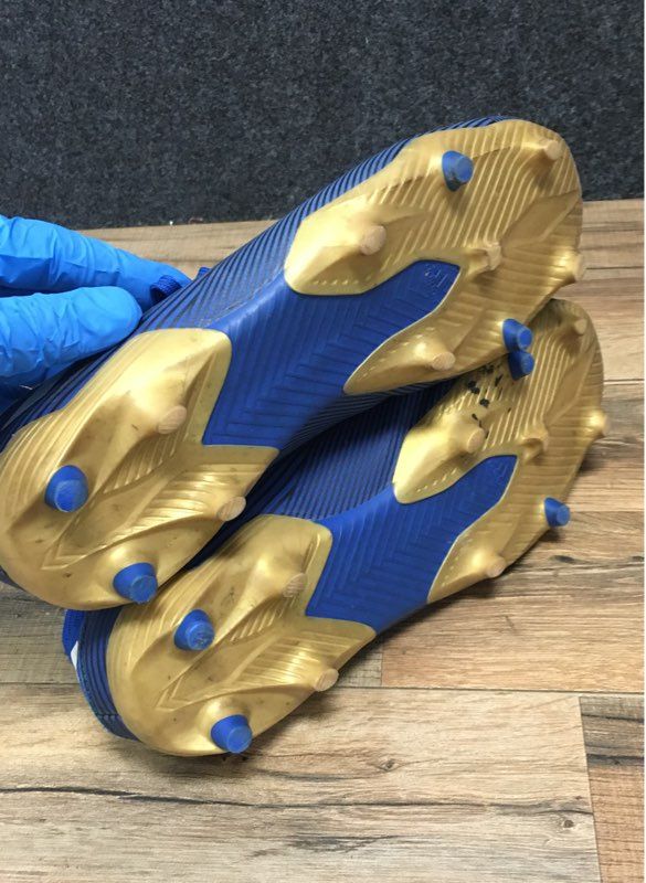 adidas Nemeziz 18.3 FG Blue Gold White Men's Soccer Cleats Size 9
