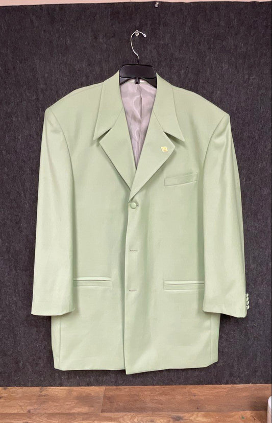 Stacy Adams Men's Mint Green Blazer Super 100s 3-Button Suit Jacket Vintage Y2K