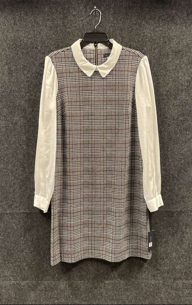Tommy Hilfiger Women's Plaid Peter Pan Collar Puff Sleeve Dress Sz 16 NWT