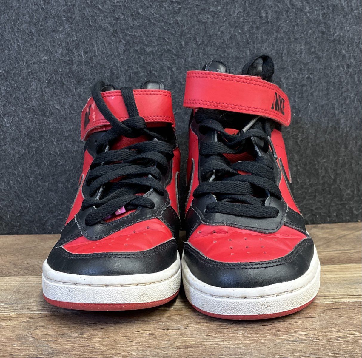 Nike Court Borough Mid 2 GS University Red Black Youth Basketball Shoes Size 4Y