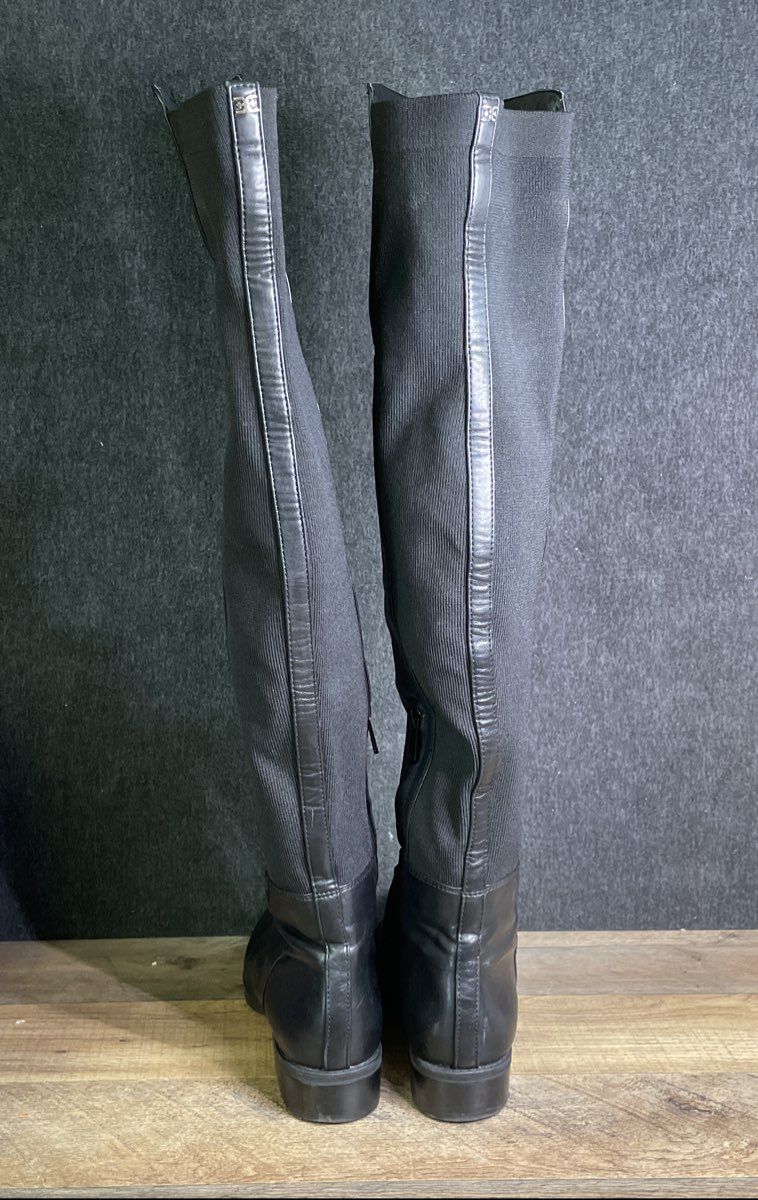 Sam Edelman Posie Black Leather Over-The-Knee Boots Women's Size 8