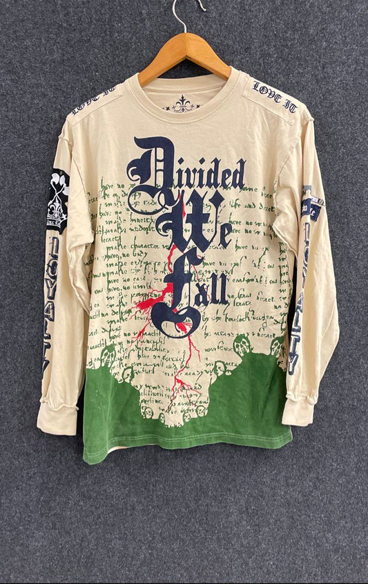 Vintage Y2K Blac Label Men's Graphic Long Sleeve Divided We Fall Dirty Dozen XL