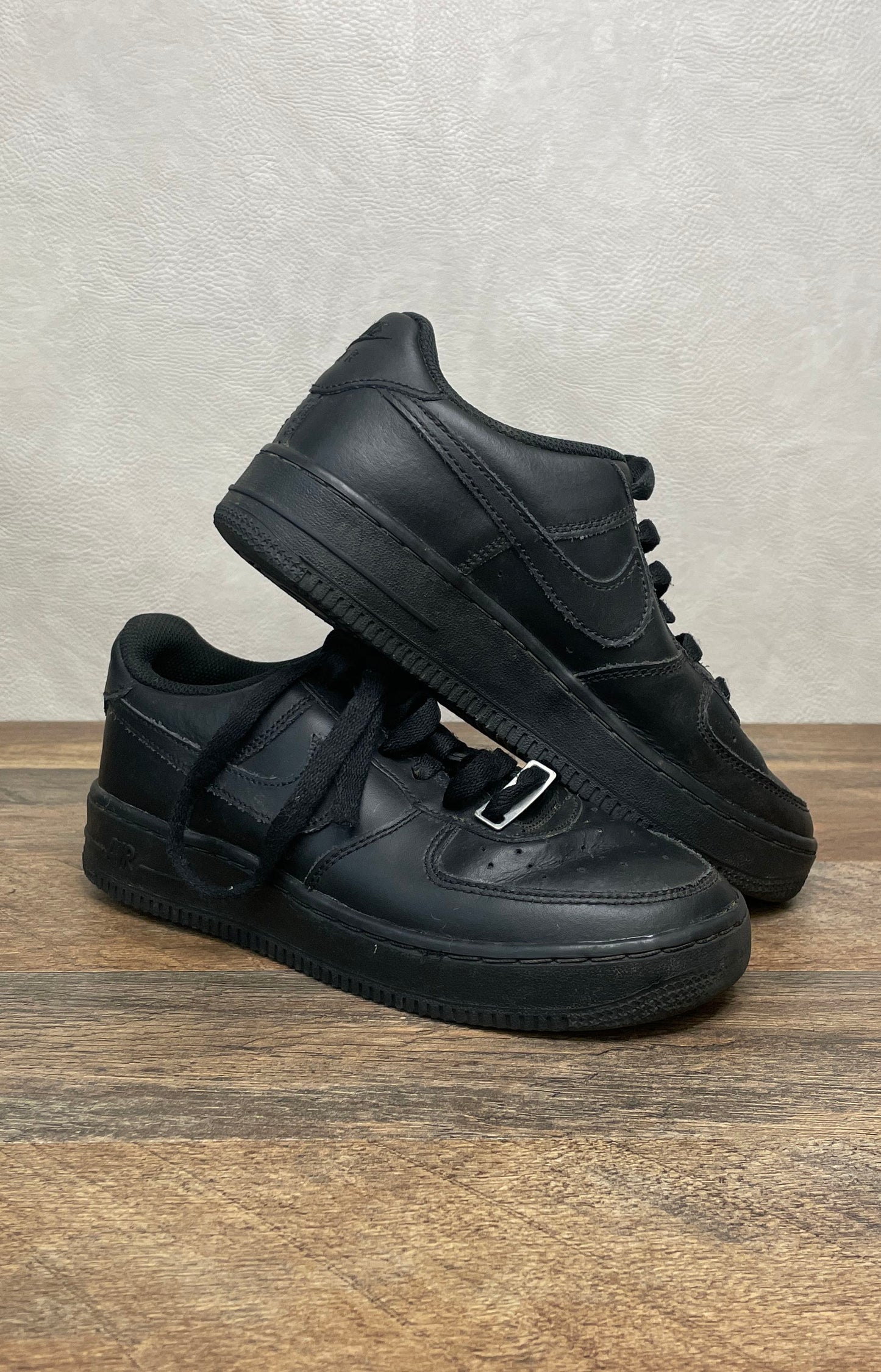 Nike Air Force 1 Low Triple Black GS Youth Sneakers Size 4.5Y