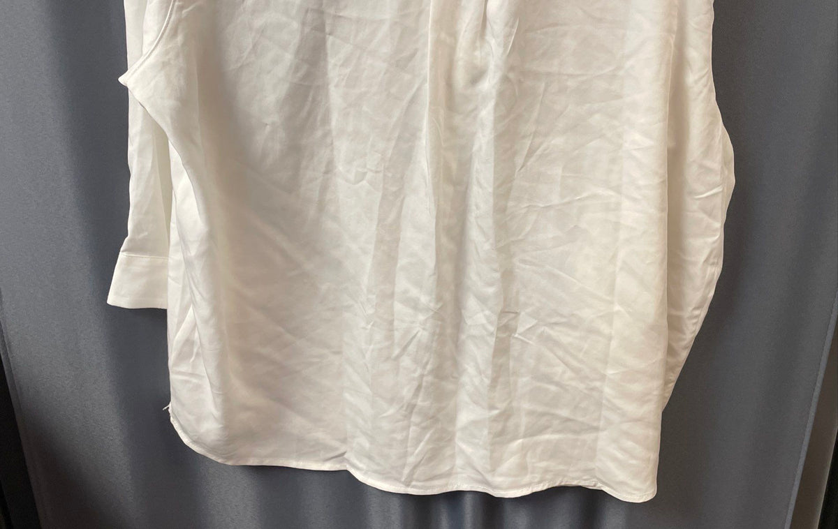 Philosophy Women's White Viscose Blend Split Neck Blouse Shirt Sz XL