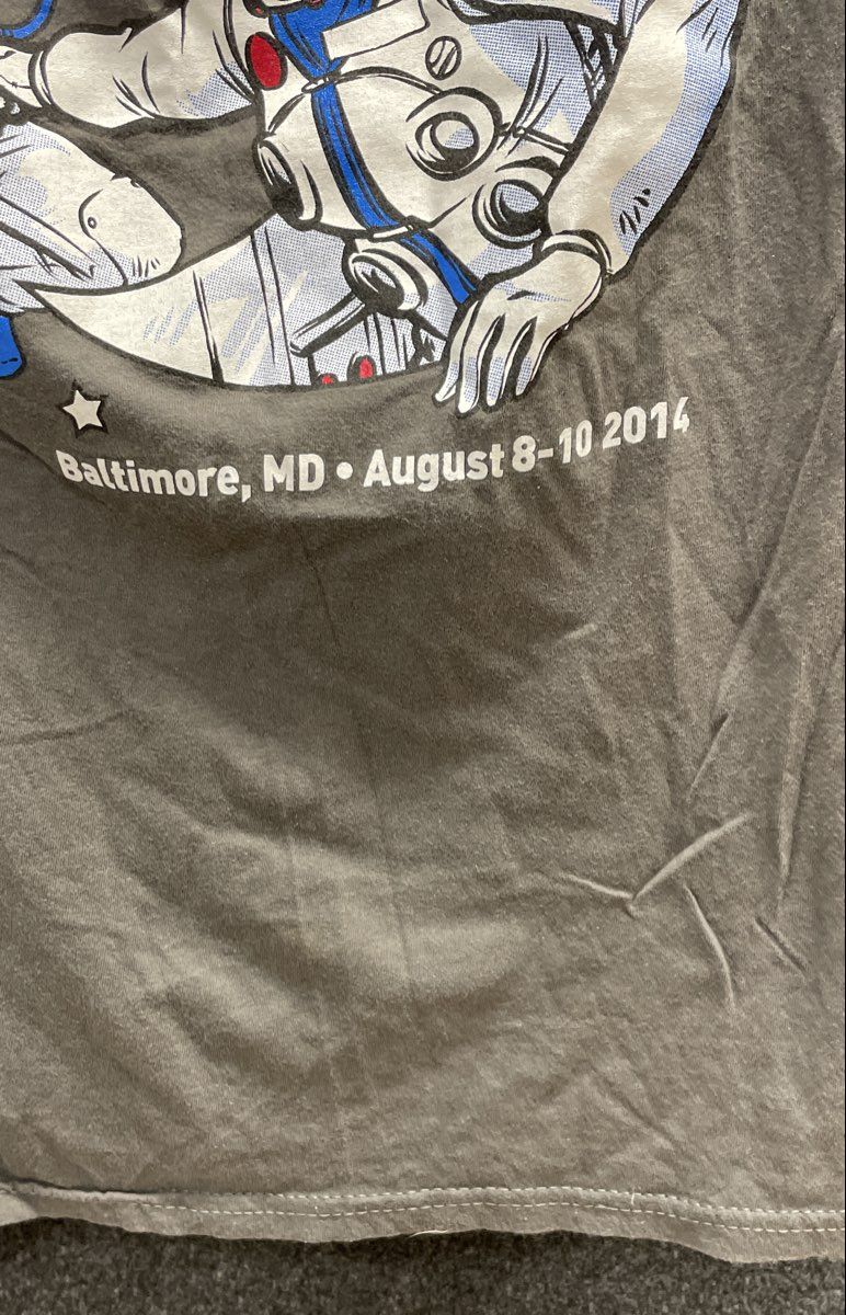 Hanes Men's Gray Otakon 2014 Anime Convention Space Mascots T-shirt Size S