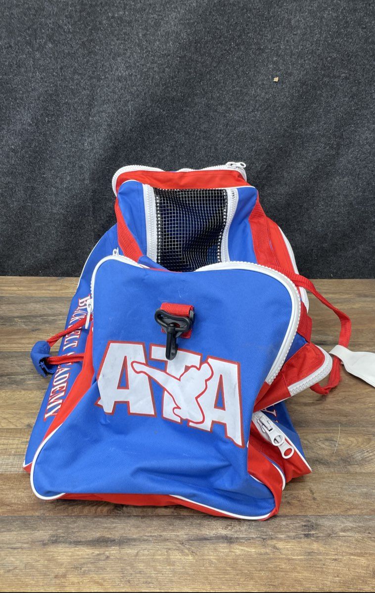 ATA Black Belt Academy Martial Arts Duffle Bag Blue Red Gear Bag Large