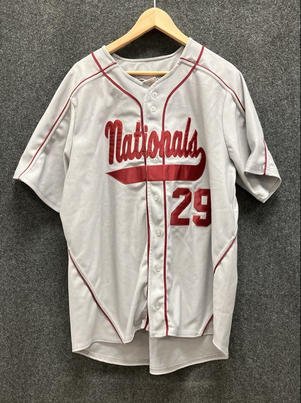 Washington Nationals #29 Scott Sporleder Baseball Jersey A4 Grey Red Sz L