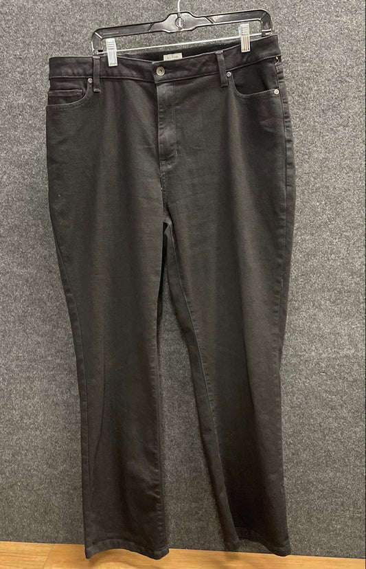 L.L.Bean Women's Black Classic Fit Cotton Straight Leg Pants Size 18 REG