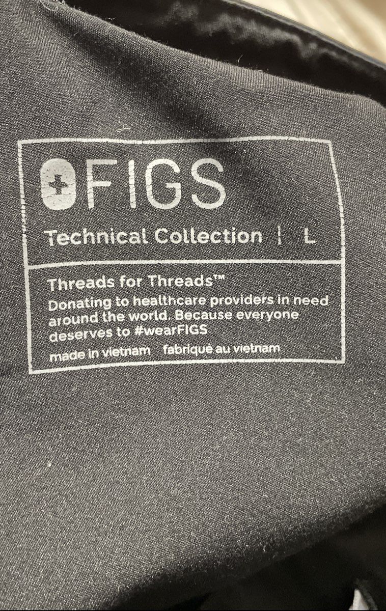 Figs Women's Technical Collection Scrub Pants Black Cargo Sz L