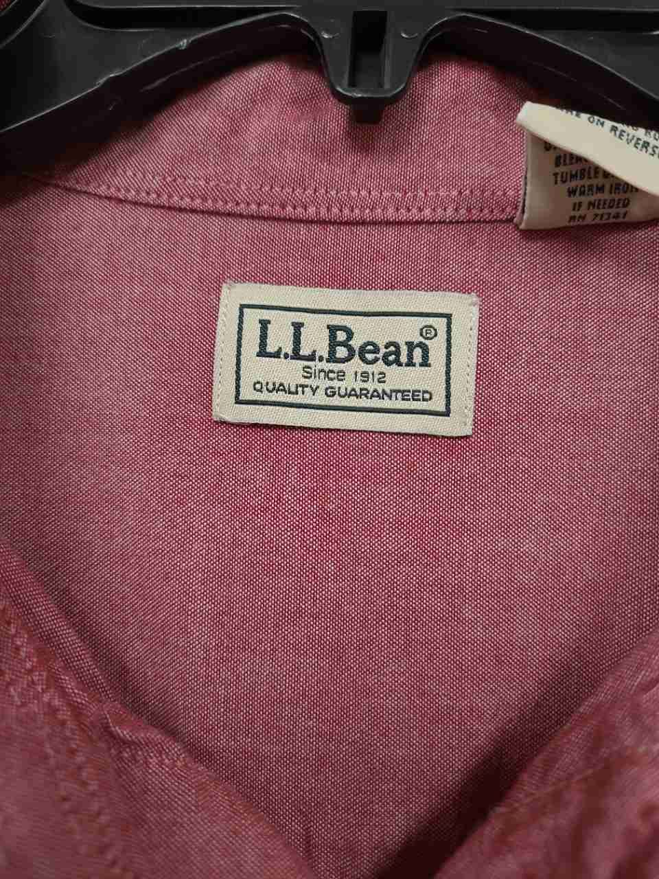 L.L. Bean Men's Vintage 90s Red Cotton Long Sleeve Button Down Shirt Sz L-REG