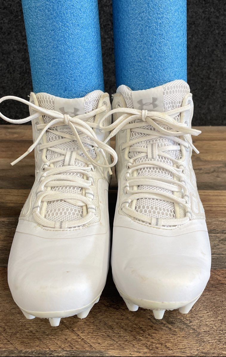 Under Armour Highlight MC High Top Football Cleats White Size 10.5