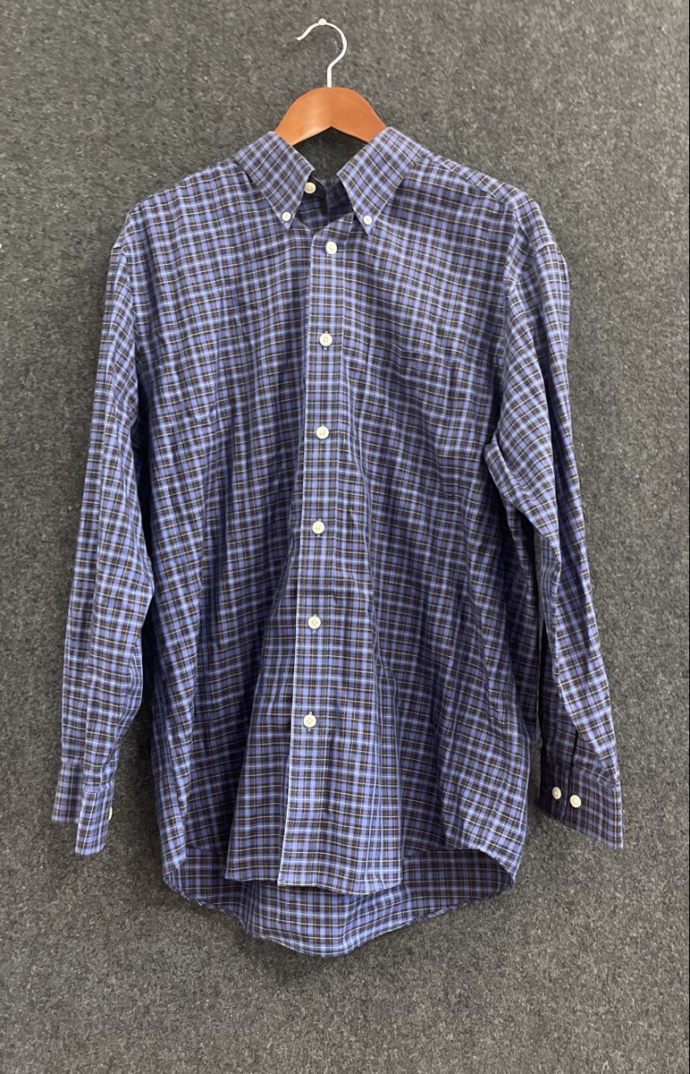 Vintage 90s Orvis Sporting Traditions Men's Blue Plaid Button Down Shirt Sz L