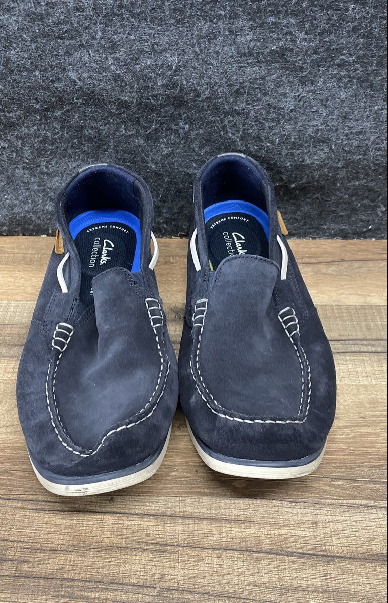 Clarks Collection Ferro Step Navy Blue Suede Slip-On Men's Size 12