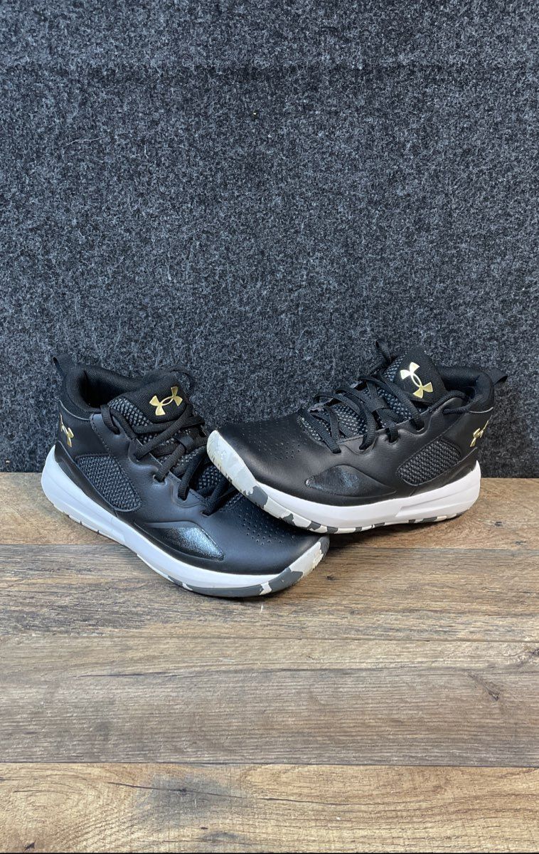 Under Armour Jet '21 Black Gold Youth Basketball Shoes Size 5Y