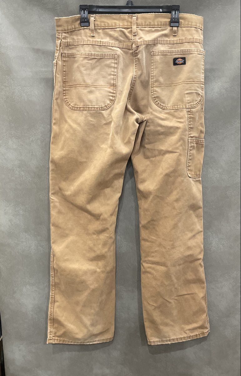 Dickies Men's Brown Industrial Carpenter Duck Canvas Work Pants Sz 34x34