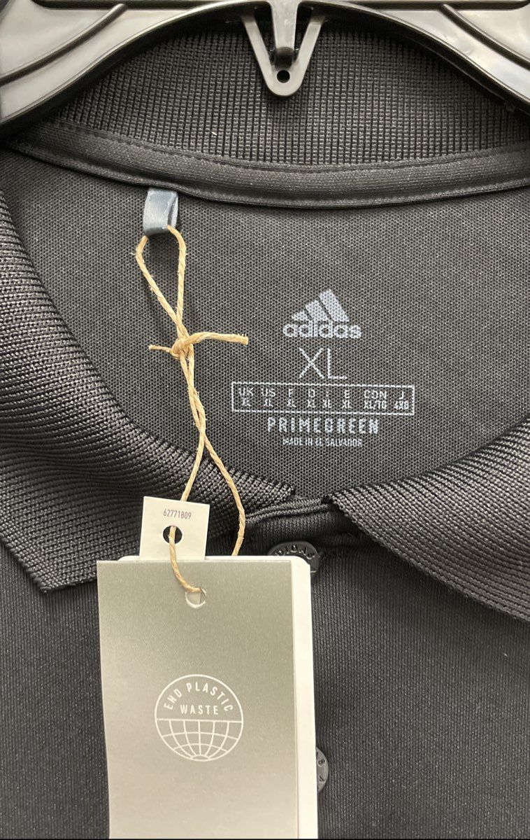 Adidas Men's Primegreen Black Short Sleeve Performance Polo Shirt Sz XL NWT