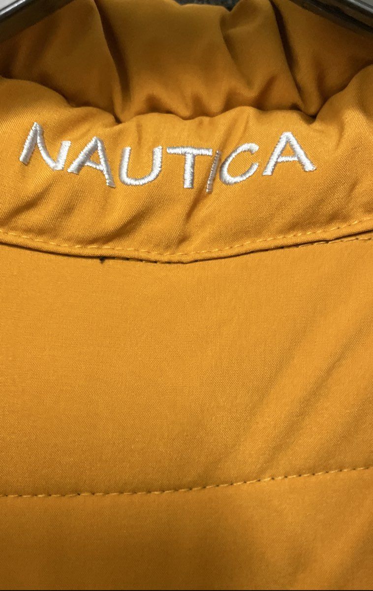 Nautica Men's Reversible Puffer Jacket Gray Yellow Full Zip XL