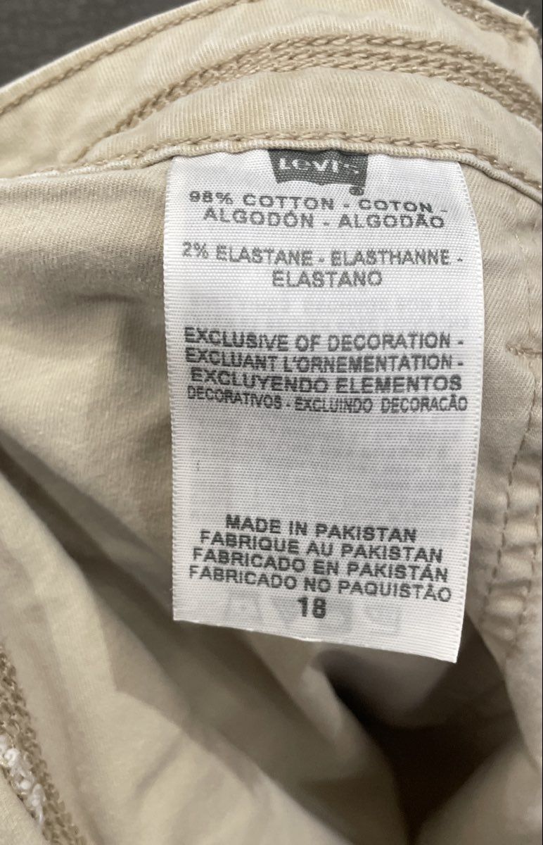 Levi's Women's Cream Stretch Utility Capri Cropped Pants Size 18
