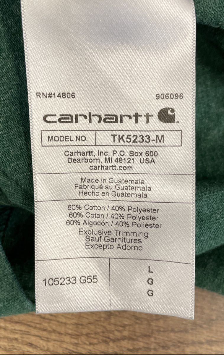 Carhartt Men's Green St. Patrick's Day Shamrock Long Sleeve Loose Fit Shirt Sz L