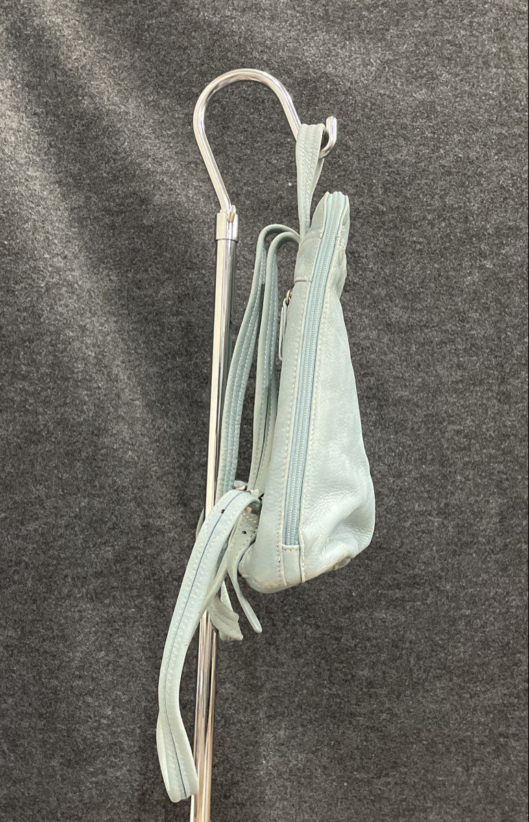 Easy Spirit Women's Vintage 90s Blue Leather Small Backpack Purse