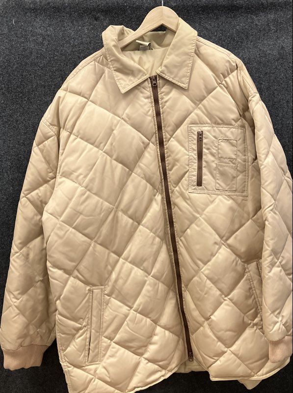 Vintage 2000s State Property Quilted Down Puffer Jacket Tan Hip Hop Sz 3XL