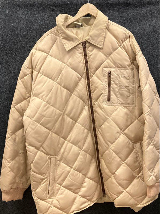 Vintage 2000s State Property Quilted Down Puffer Jacket Tan Hip Hop Sz 3XL