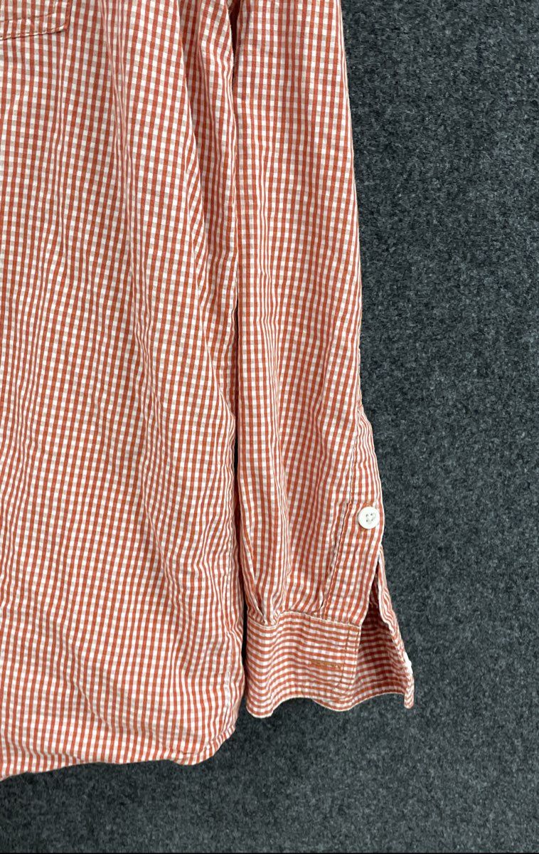 Columbia Men's Orange White Gingham Long Sleeve Cotton Button Up Shirt NWT Sz 2X