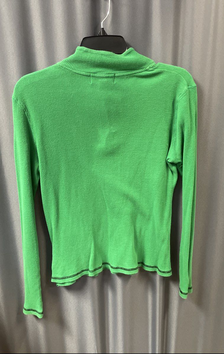Lauren Active Ralph Lauren Women's Green Waffle Knit 1/4 Zip Top Size L