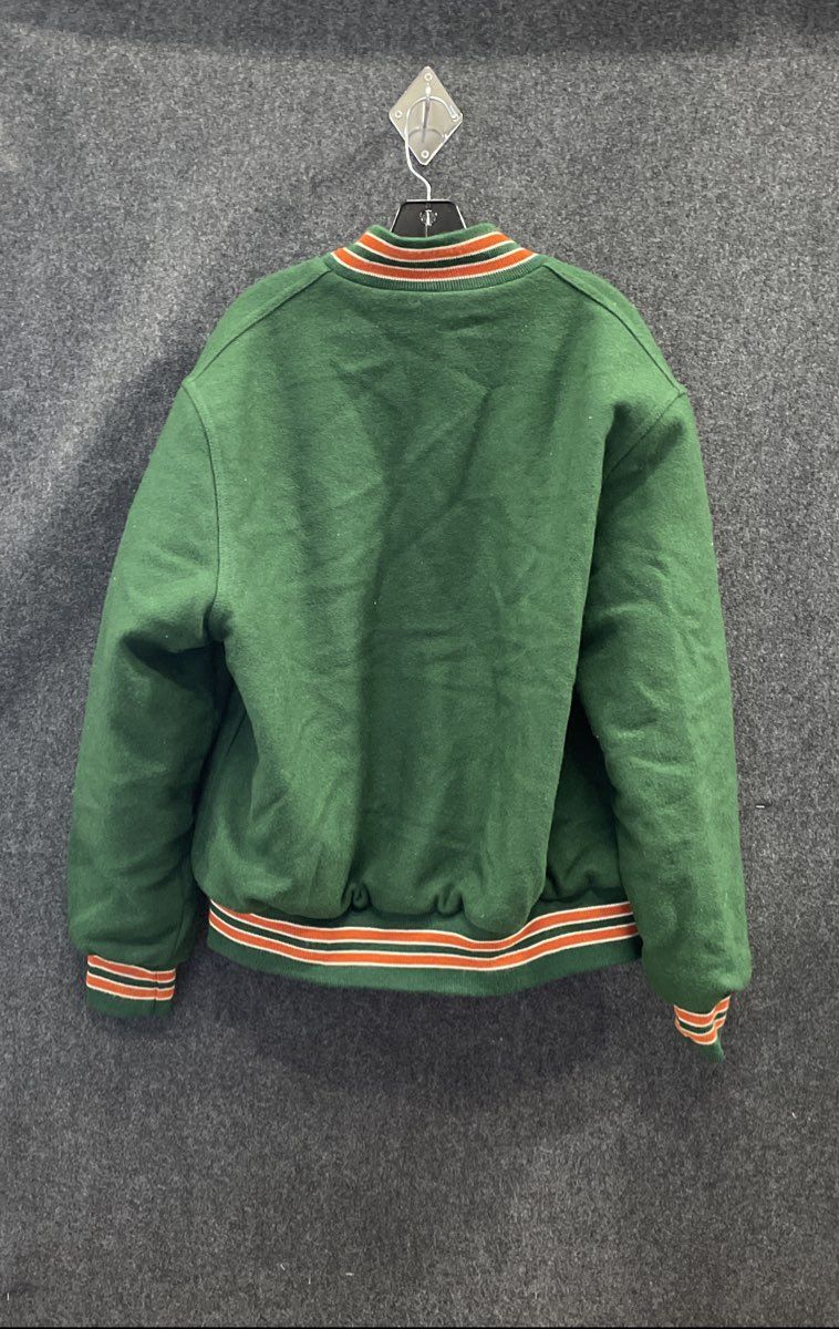 Vintage 90s Holloway Men's Green Erickson Air-Crane Varsity Jacket USA Made XL