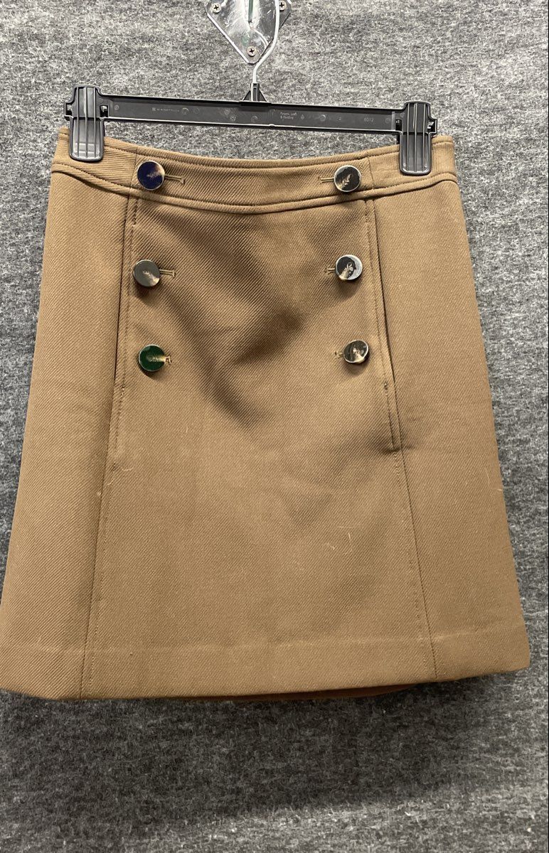 Ann Taylor Women's Brown Petite Double Breasted A-Line Skirt NWT Sz 2P