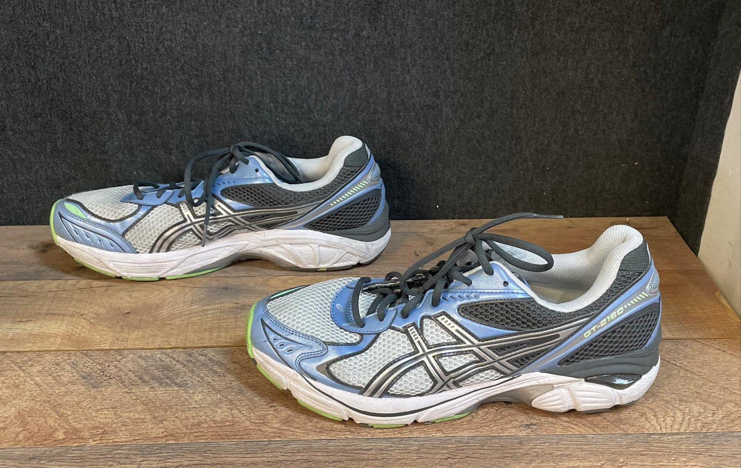 Asics GT-2160 White Blue Grey Silver Tech Running Sneakers Men's Size 11