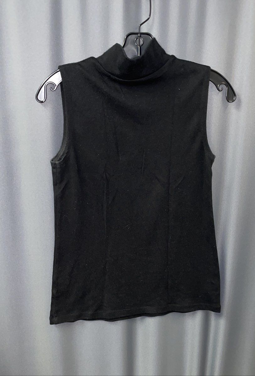 Croft & Barrow Women's Black Sleeveless Mock Neck Tank Top Stretch Sz S