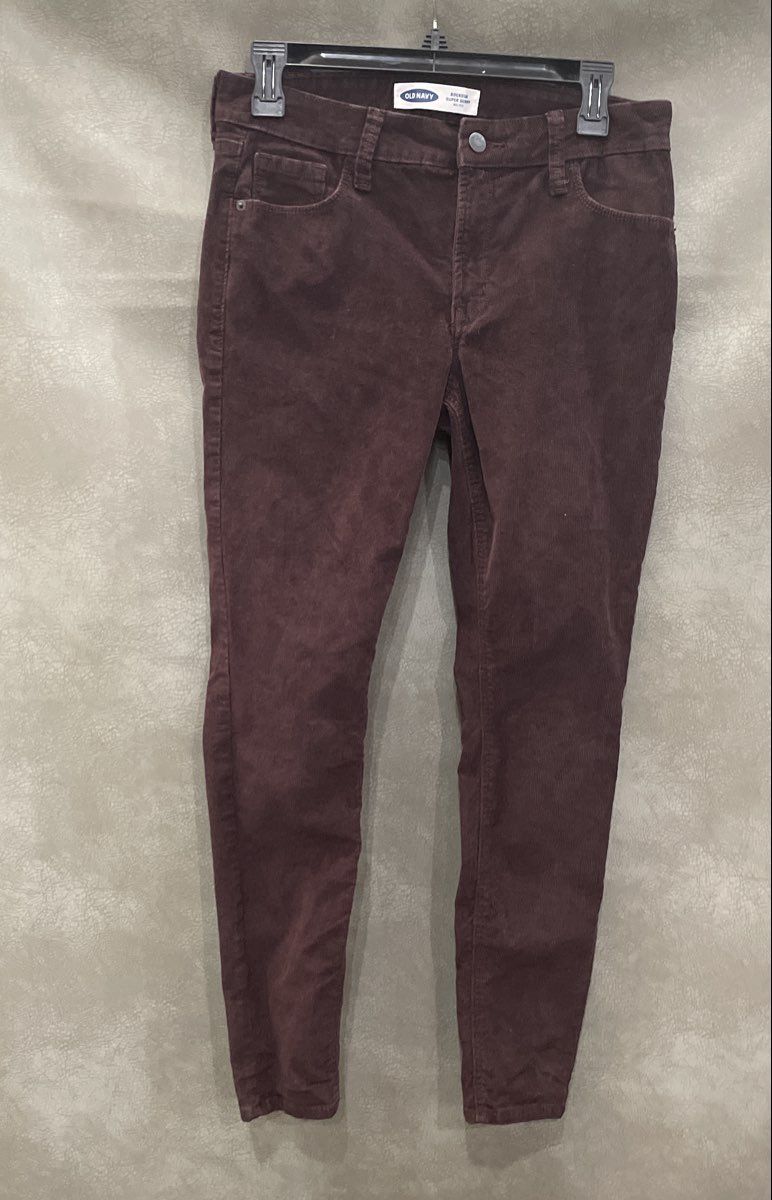 Old Navy Women's Rockstar Super Skinny Corduroy Pants Mauve Mid-Rise Sz 6