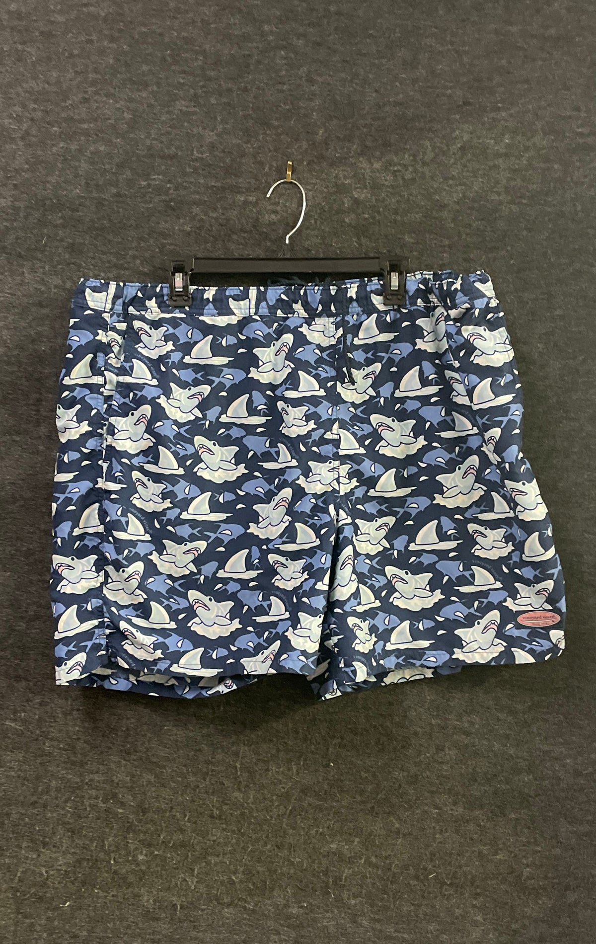 Vineyard Vines Men's Shark Print Swim Shorts Blue Sz XL