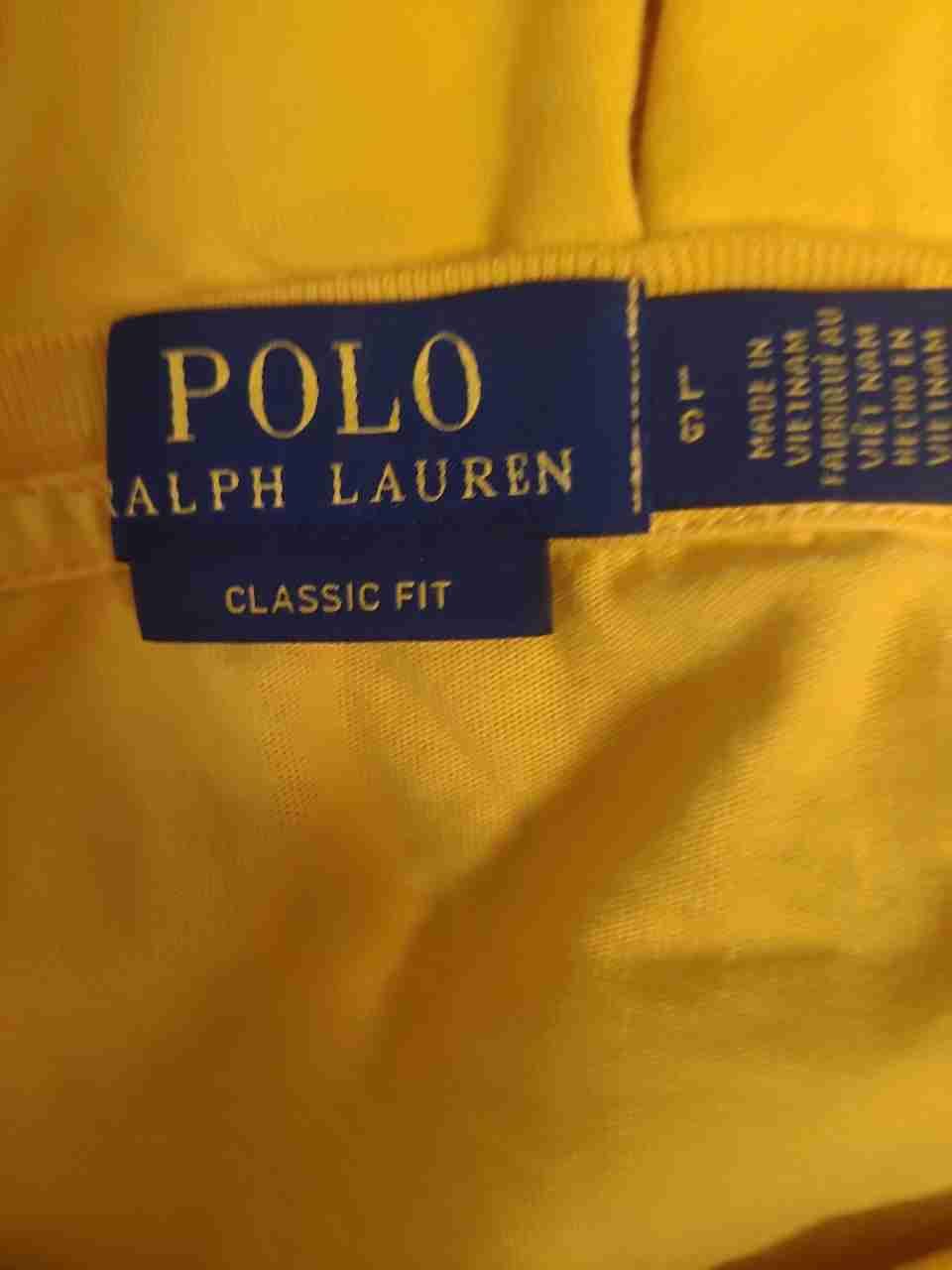 Polo Ralph Lauren Men's Yellow Colorblock Graphic Logo Classic Fit T-Shirt Sz L