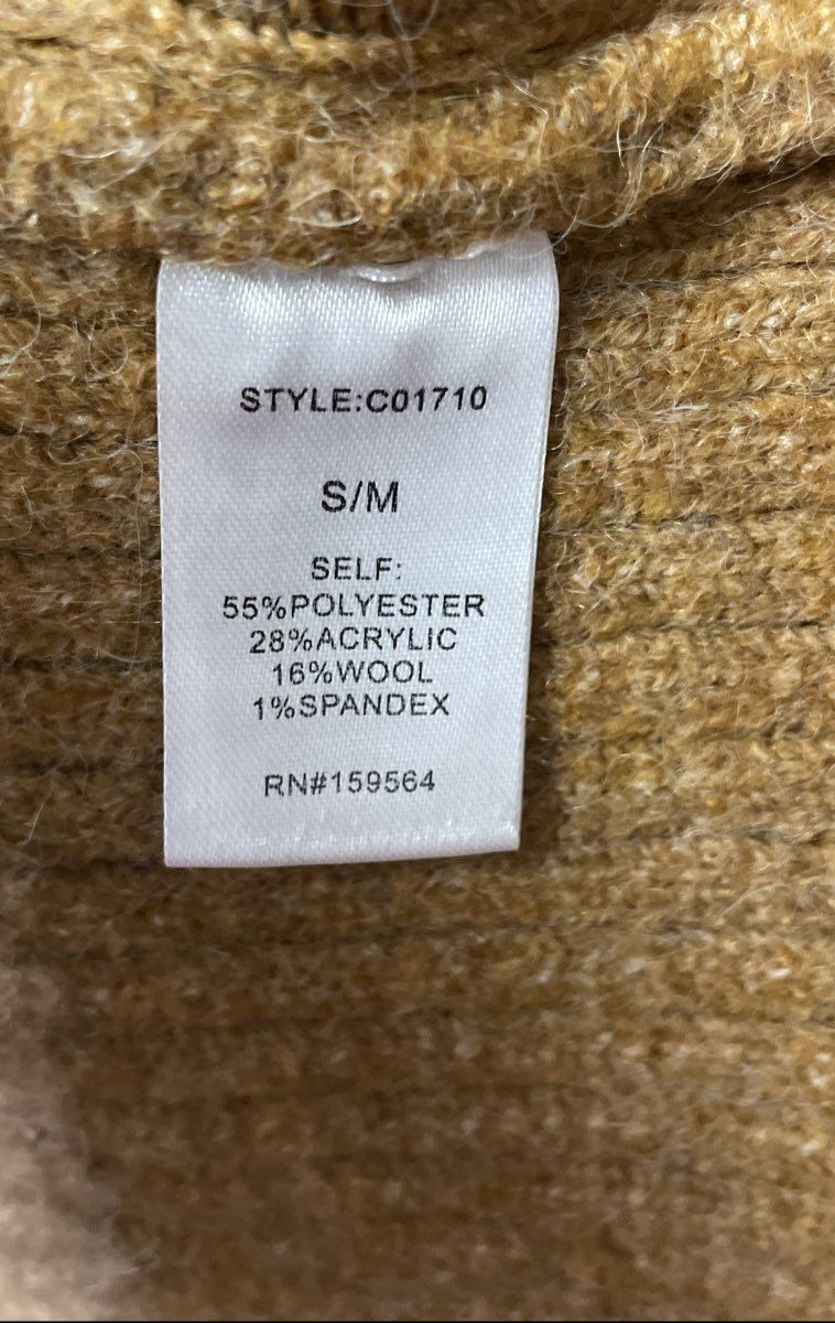 Bluivy Women's Caramel Wool Blend Boucle Button Front Cardigan NWT Sz S/M