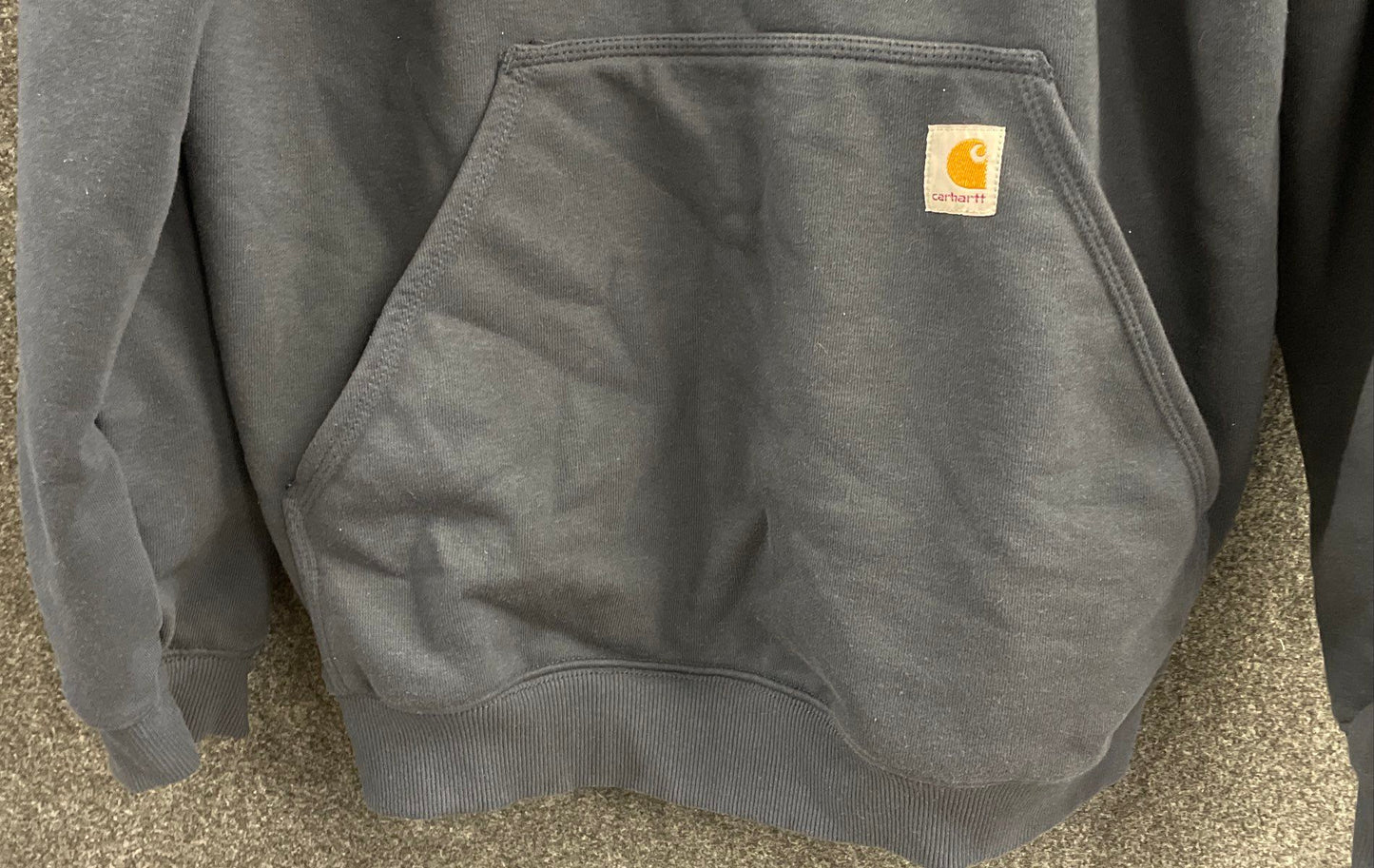 Carhartt Men's Rain Defender Navy Graphic Logo Loose Fit Hoodie Sz M