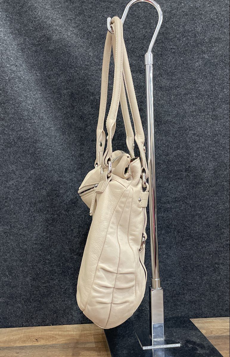 Tignanello White Leather 20th Anniversary Shoulder Bag Hobo Purse