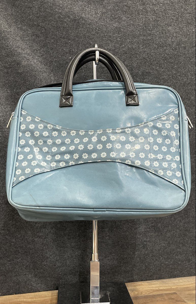 Fun Stampers Journey Blue Daisy Print Latex Handbag Large Tote Bag