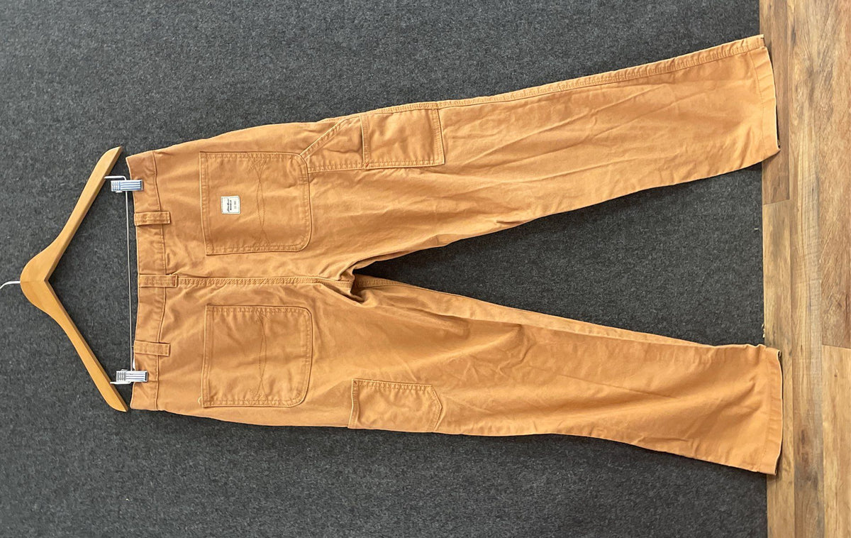 Eddie Bauer Workwear Carpenter Utility Canvas Pants Tan Sz 34
