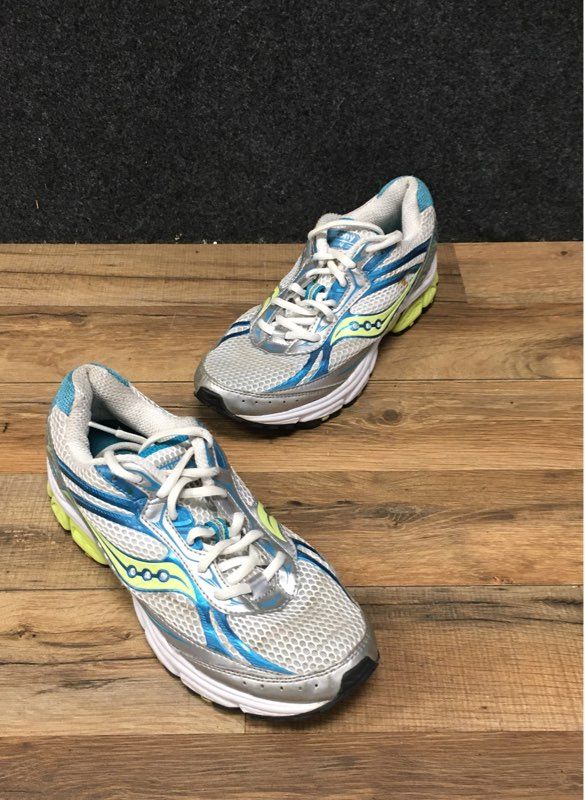 Saucony Ignition 3 Silver Blue Citron Women's Running Shoes Size 8 Wide