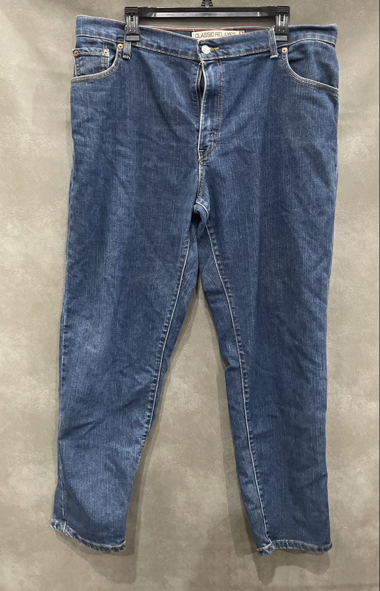Levi's Women's 550 Classic Relaxed Tapered Dark Wash Blue Stretch Jeans Sz 18 M