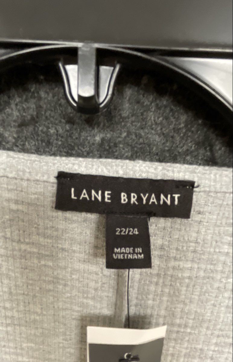 Lane Bryant Women's Gray Ribbed Wrap Top Illusion Collection Sz 22/24 NWT