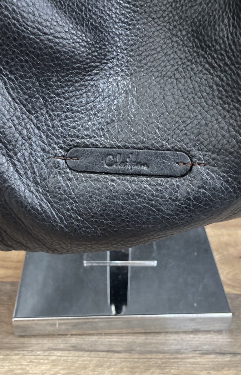 Cole Haan Black Pebbled Leather Large Buckle Hobo Shoulder Bag Handbag