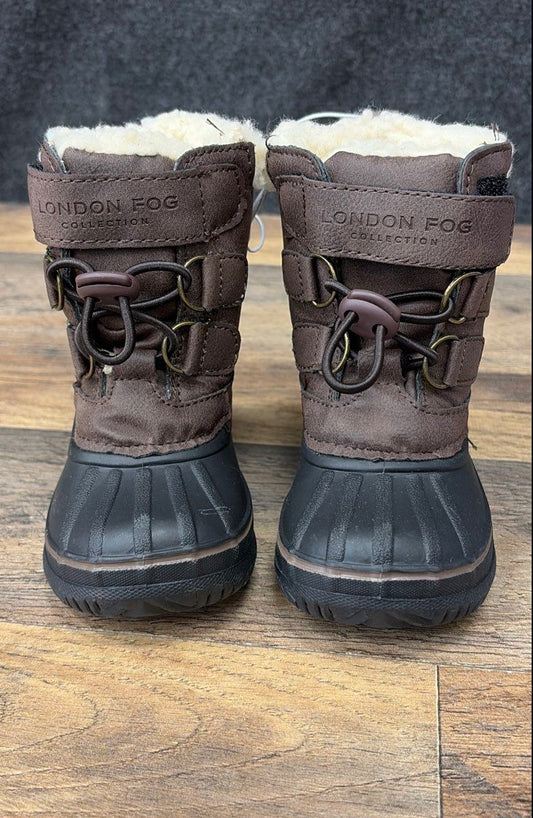 London Fog Lil Oxford Brown Black Toddler Snow Boots Size 5 NWT